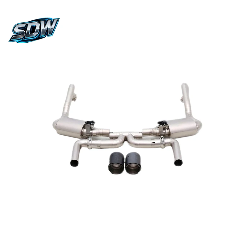 Stainless Steel 3.0L 4.0L  911 Carrera 718 Boxster Taycan Modified Exhaust System with Carbon Tips