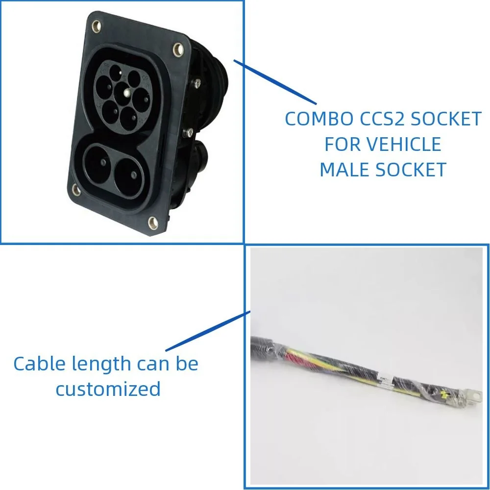 CCS2 Socket EV Female Inlet Socket  CCS Combo2 EV Charger Adapter Connector 1000V DC 32A 240V AC 150A Without Cable EVSE J1772