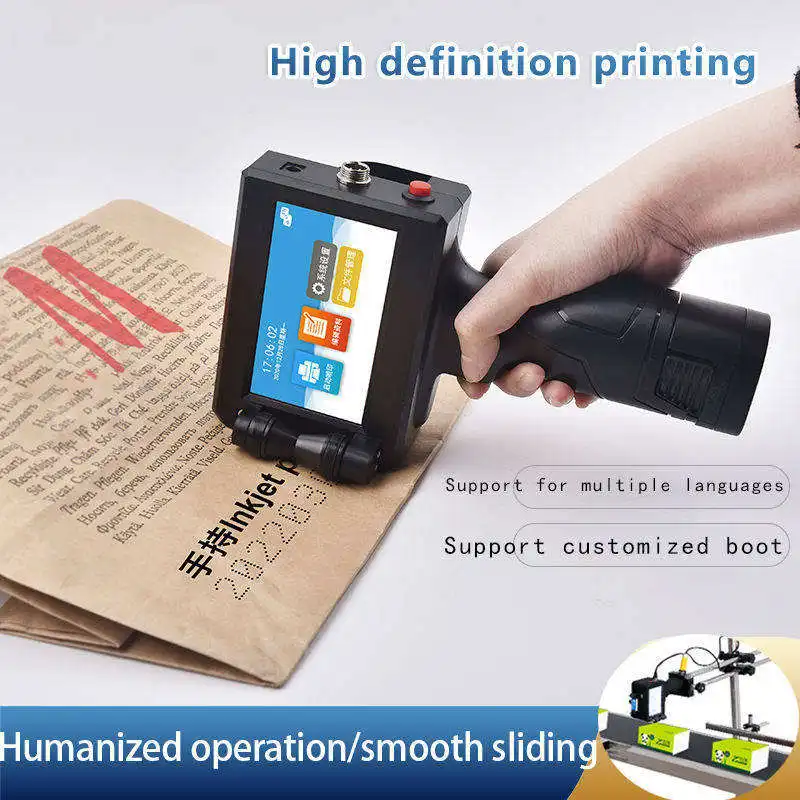 12.7/25.4mm Handheld Inkjet Printer for QR Barcode Batch Date Number Logo Expiry Date Coding Machine Non-encrypted 25 Languages