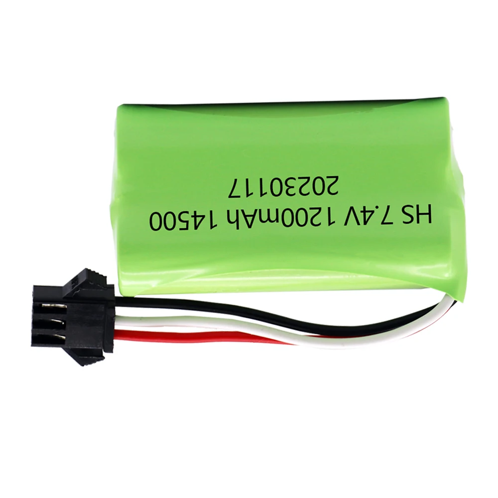 14500 Akumulator litowo-jonowy 7,4 V 1200 mAh SM-3P Wtyczka do zdalnego sterowania pistoletem na wodę Zabawki RC Części 2S Akumulator 7,4 V i