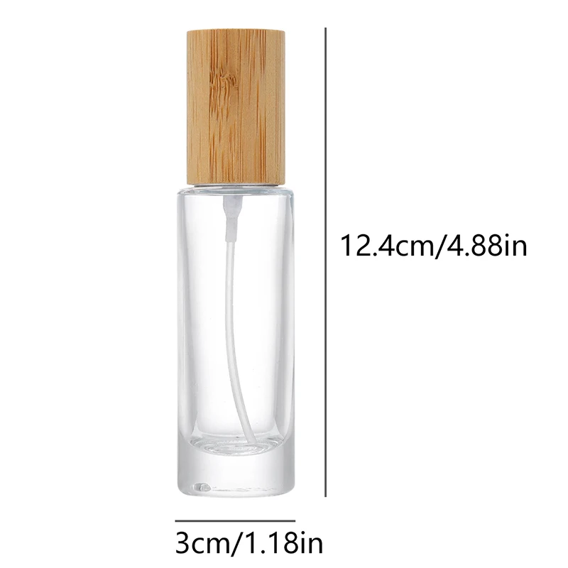 30/50/100 مللي غطاء من الخيزران رذاذ فارغ إعادة الملء زجاجة الحاويات ماكياج المياه البخاخة زجاجة حاوية فارغة زجاجة السفر