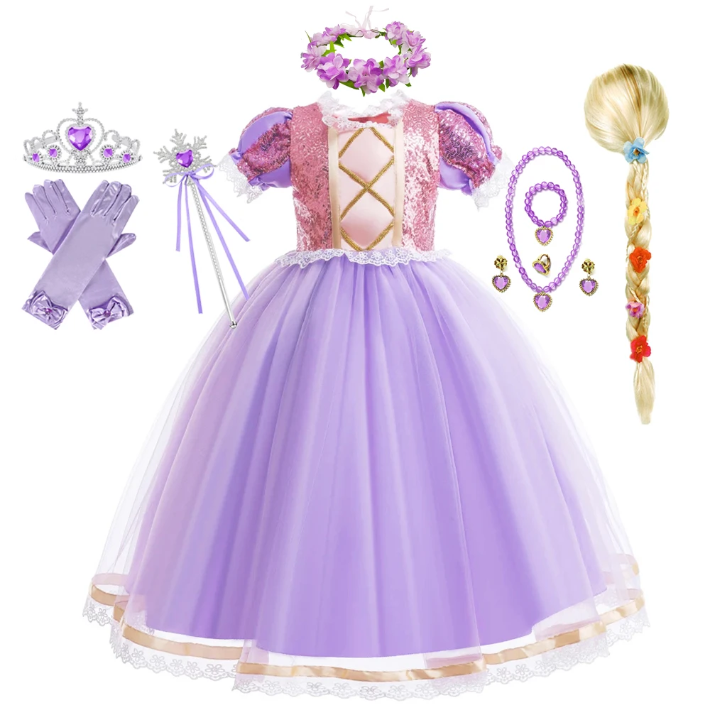 

Rapunzel Dress Birthday Party Princess Cosplay Costume Children Carnival Costume Birthday Party Dress