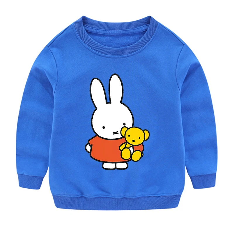 Miffy Kawaii Tops Boy Girl Sweatshirts Fashion Clothing Cute Kids Clothes Children Cotton Long Sleeve Cartoon Anime T-shirt Gift view 4