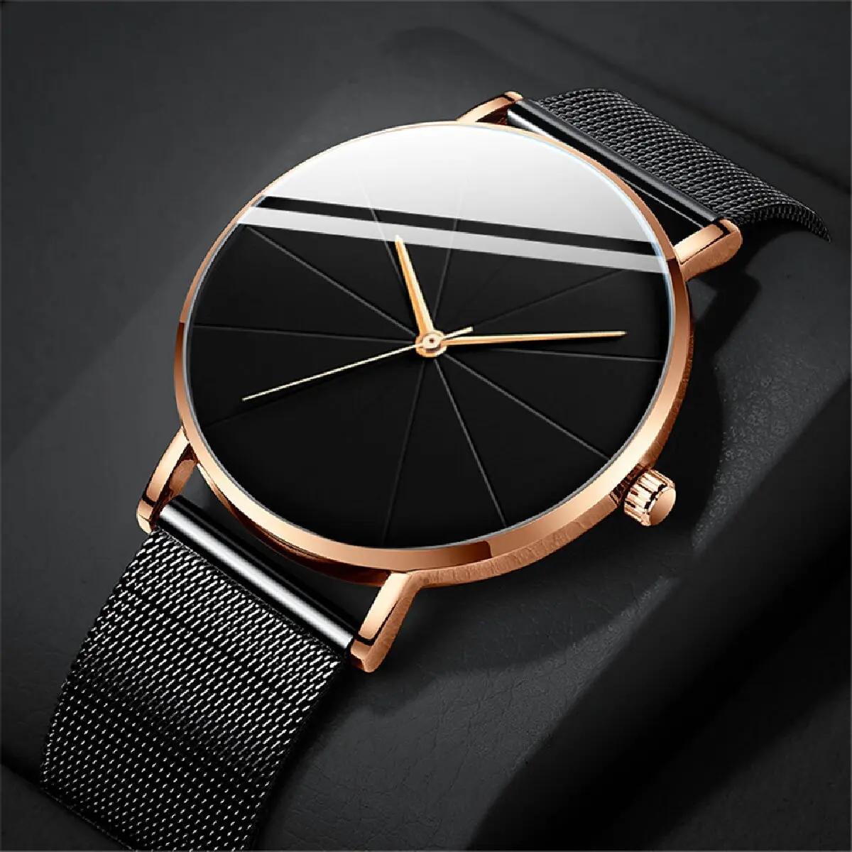 Fashion Business Quartz Wristwatch Fashion Calendar Women Watch Stainless Steel Mesh Belt Men Luxury Silver Bracelet Watches