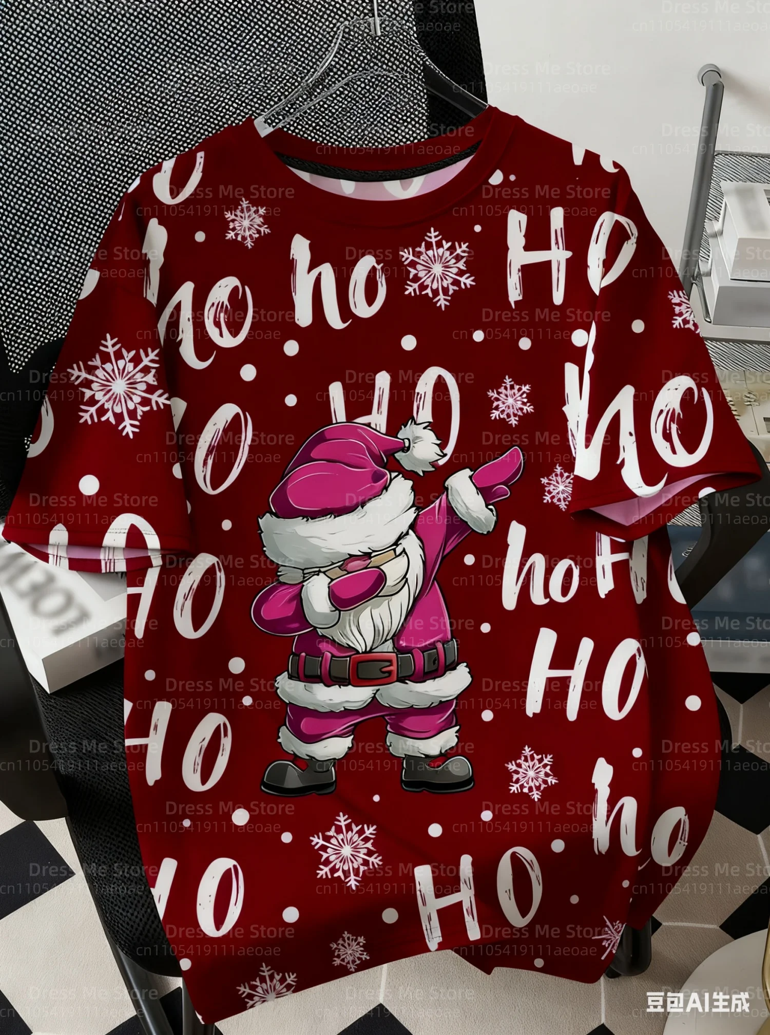 عيد الميلاد تي شيرت الرجال ثلاثية الأبعاد سانتا كلوز الجرافيك تي شيرت قمصان قصيرة الأكمام ملابس رجالي عادية الجولة الرقبة بلوزات على الموضة المتضخم تي شيرت