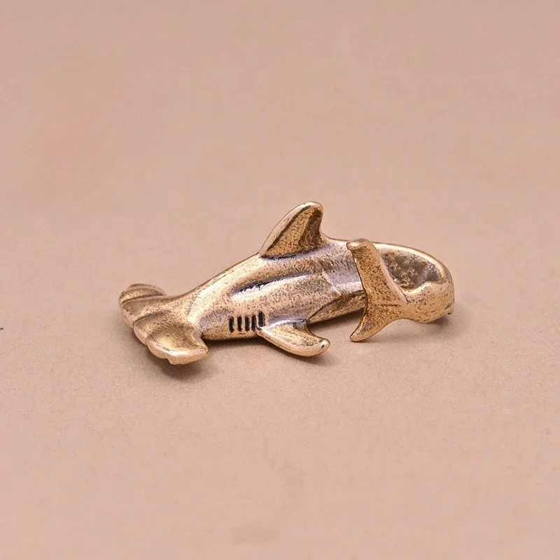 Hammerhead Shark Brass Desk Decoration Vintage Home Decor Accessoires Miniatures Marine Organisms Metal Figurine