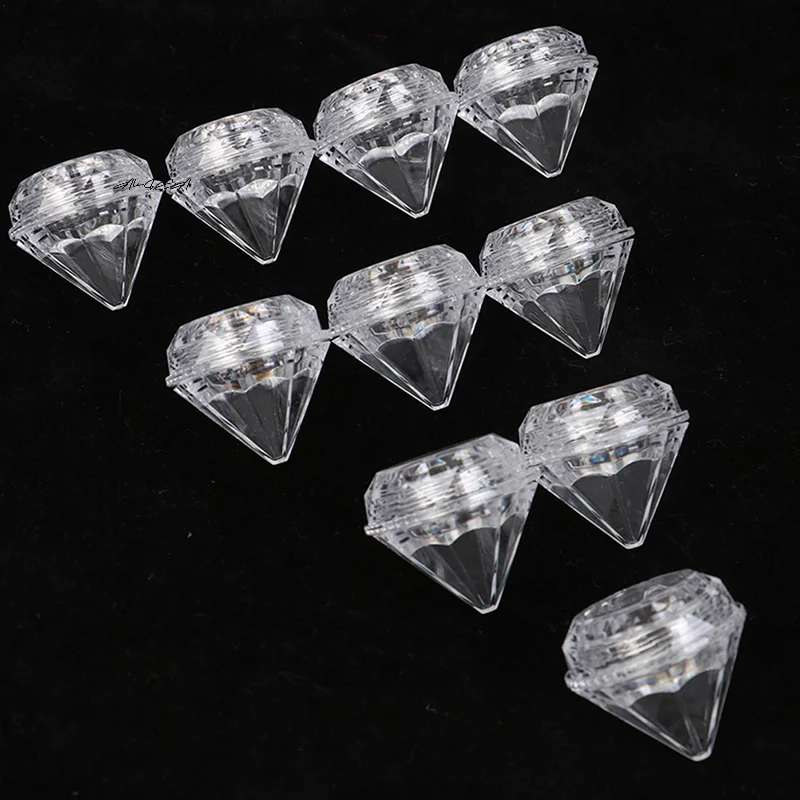 10 Teile/satz Mini 5g Diamant Kosmetische Leere Glas Töpfe Nachfüllbare Creme Boxen für Schönheit Make-Up Kosmetik