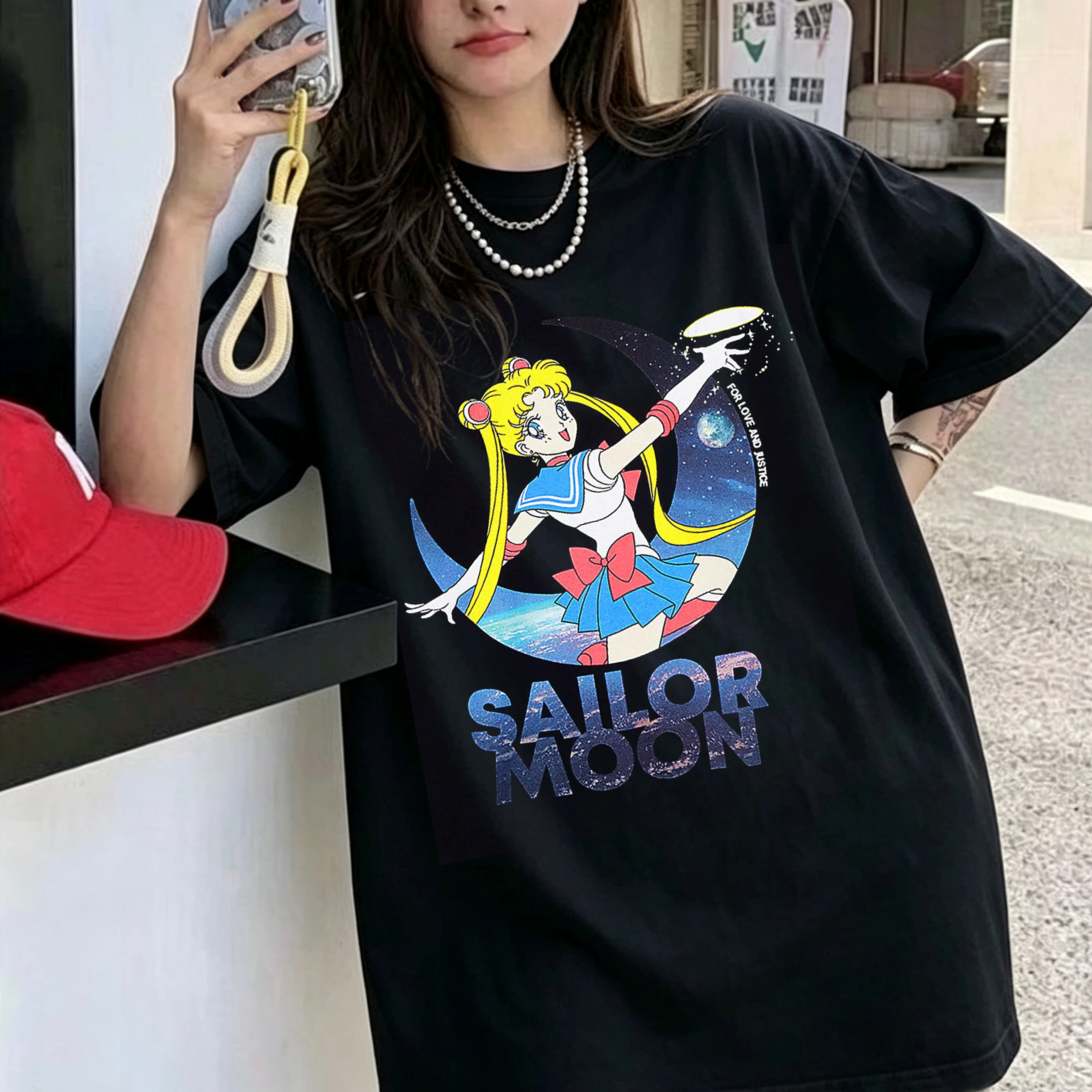Sailor Moon Vintage Japanese Anime Graphic Cotton T Shirt 2026 Summer Men Women Streetwear Harajukju Y2K Couple Kawaii Tee Tops view 5