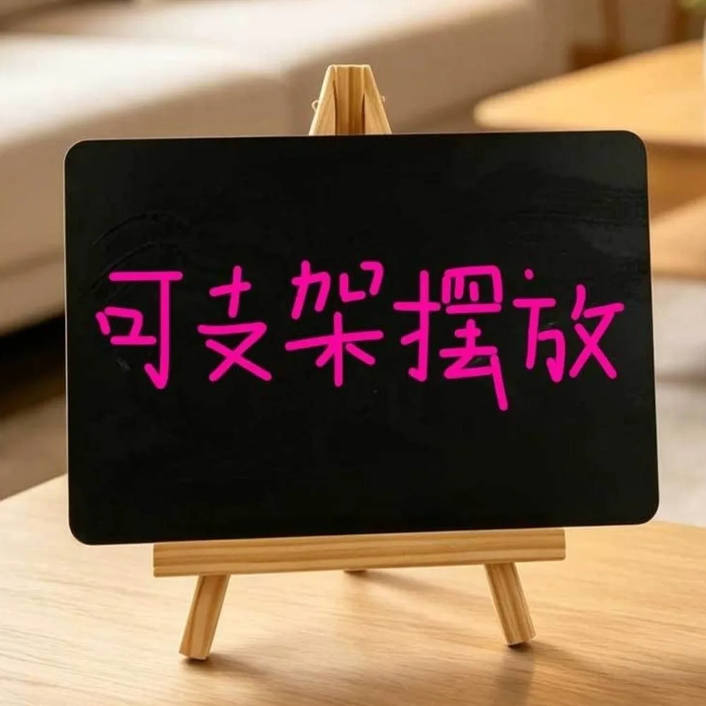 Wooden Hanging Chalkboard Sign Double Sided Using Reusable Writing Message Board with Rope Hanging Display Plaque Home Decor