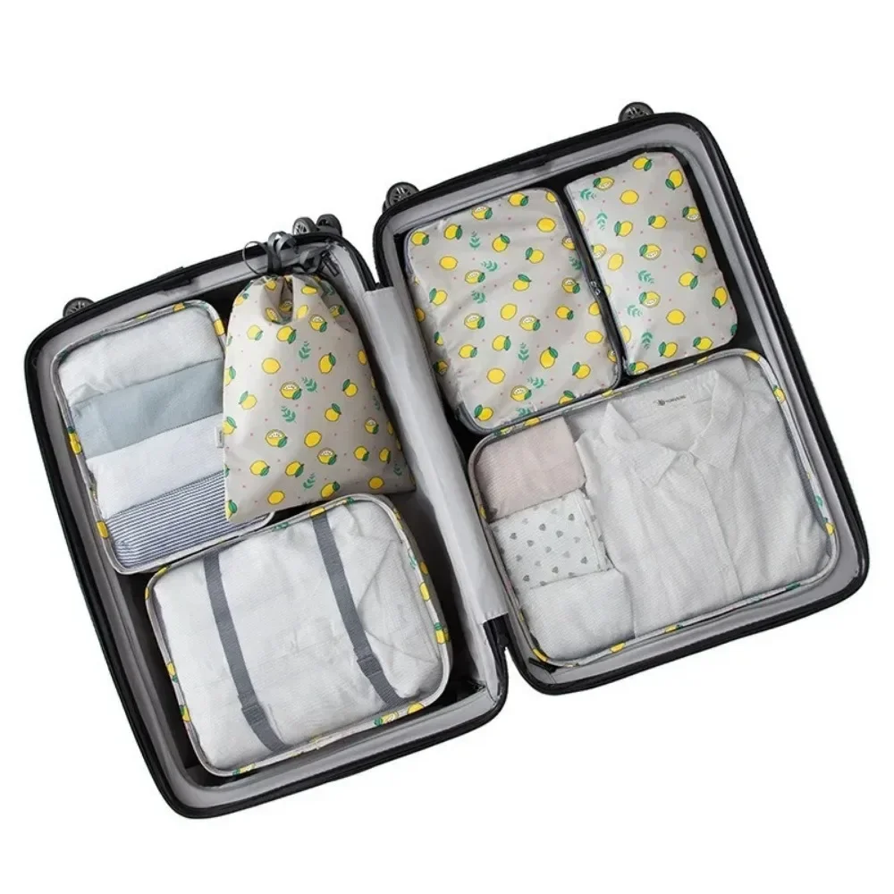 6 Pcs Travel Organizer Storage Bags Suitcase Packing Cubes Set Cases Portable Luggage Clothes Shoe Tidy Pouch Folding