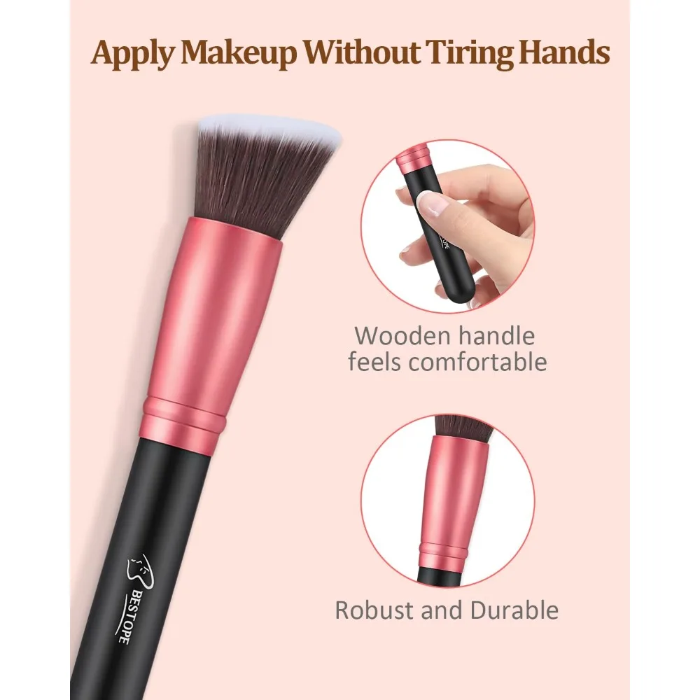 Makeup Brushes 16 Pcs Makeup Brush Set, Blending Brush for Foundation, Premium Synthetic Powder Concealers Makeup Brushes for E