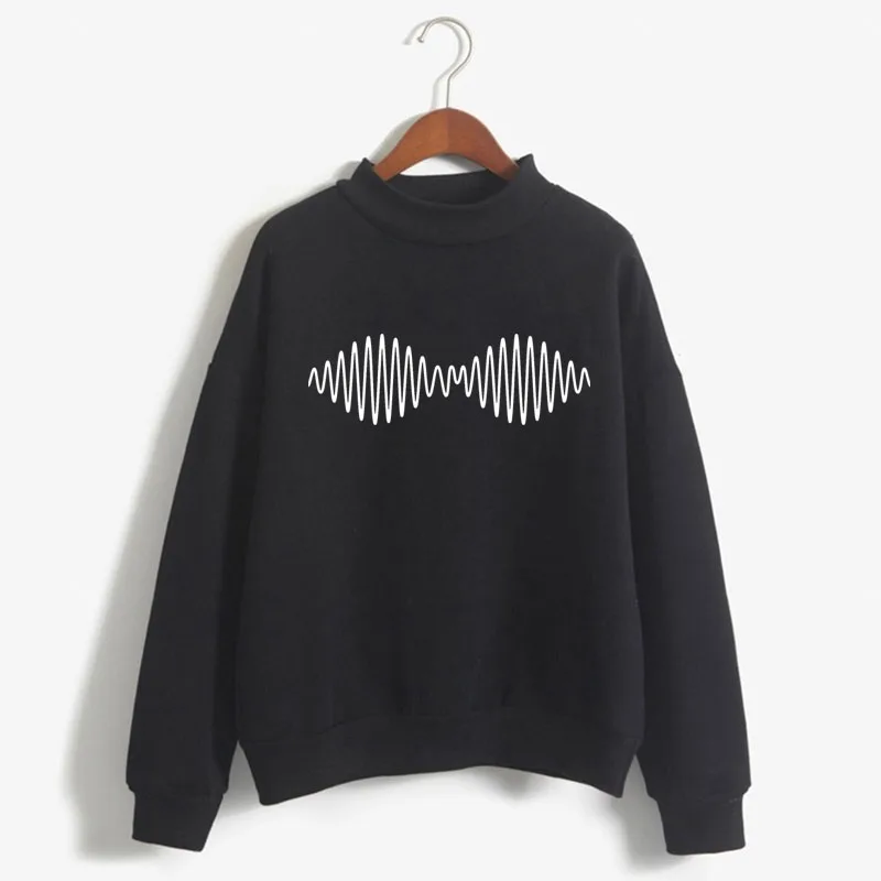 

ARCTIC MONKEYS Sound Wave Print Woman Sweatshirt Korean O-neck Knitted Pullover Thick Autumn Winter Candy Color Women Clothes