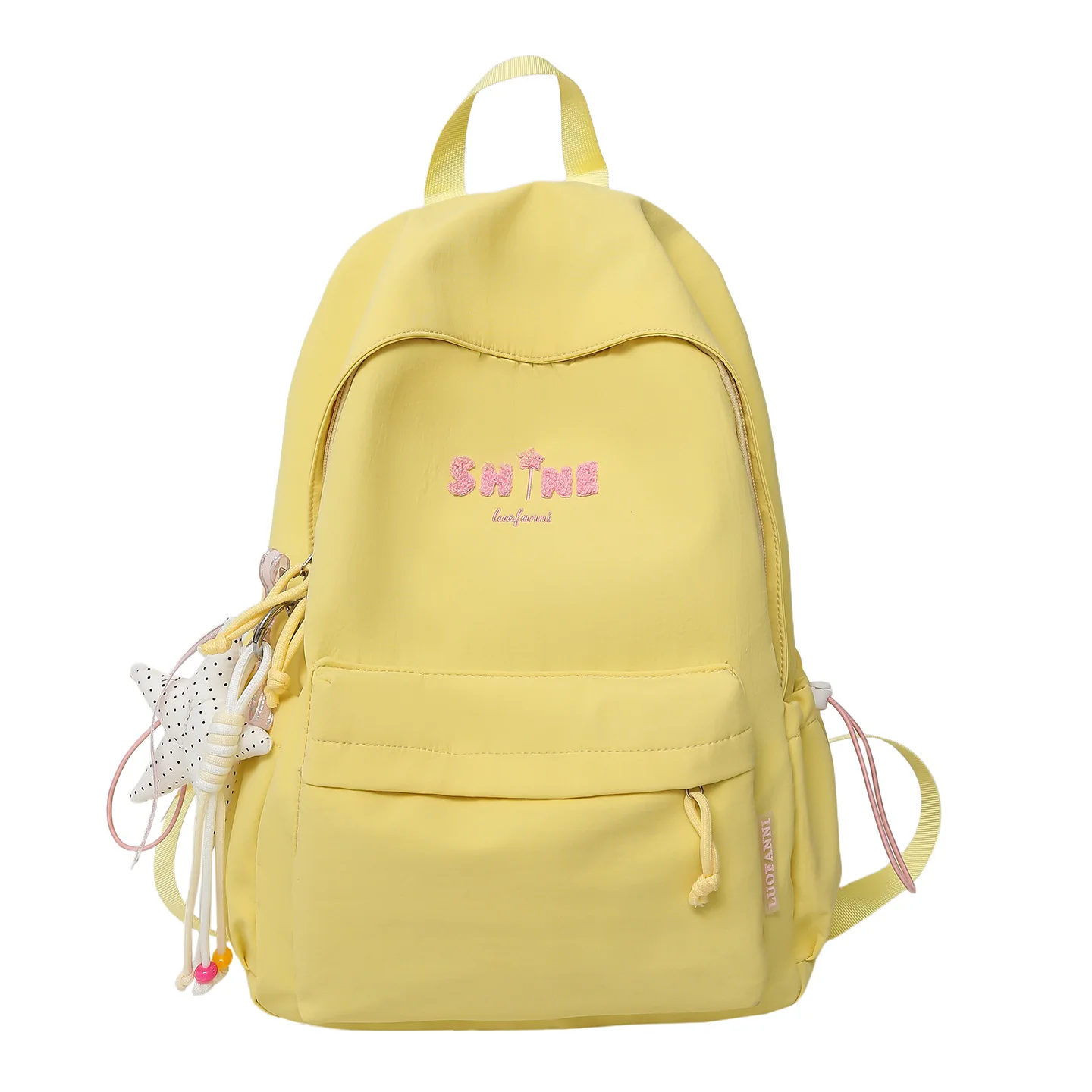 Korean Style Fresh Solid Backpack for Girls, Large Capacity All-match School Bag for Grade 3-6 Primary & Junior High Students