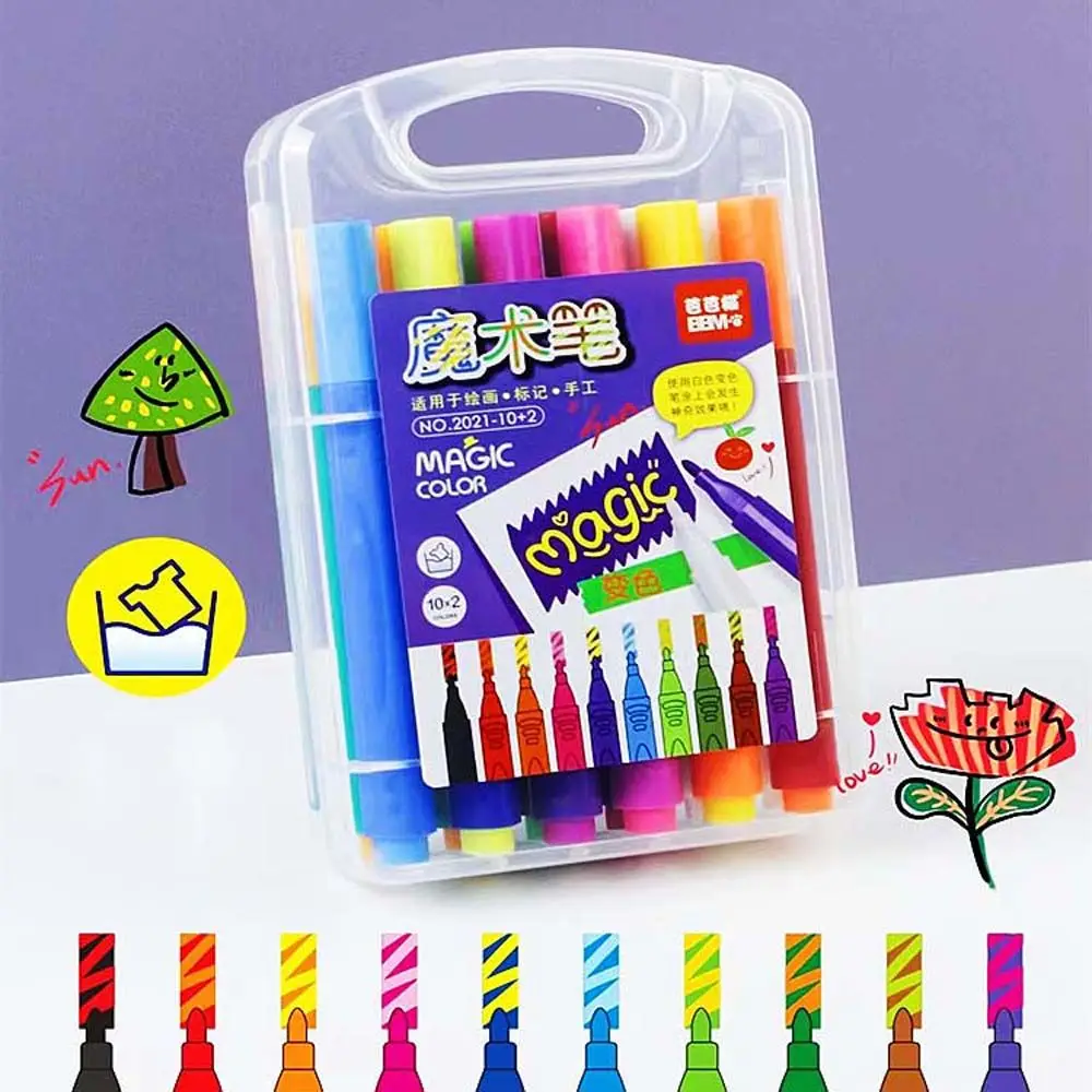 Gifts Stationery Supplies Drawing Can Change Color Magic Highlighters Water Color Pen Color Marker Pen Discolor Pen