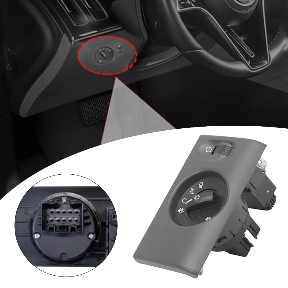 Instrument Panel Dimmer Headlight Switch 5L3Z-11654-CAB For Ford F150 2004-2008 Grey Case Black Button Direct Replacement Contro