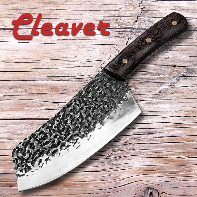 

Forged Hammered Kitchen Knife Chinese Kitchen Chopping Chopper Sharp Chef Meat Slicing Cleaver Vegetables Cooking Tools