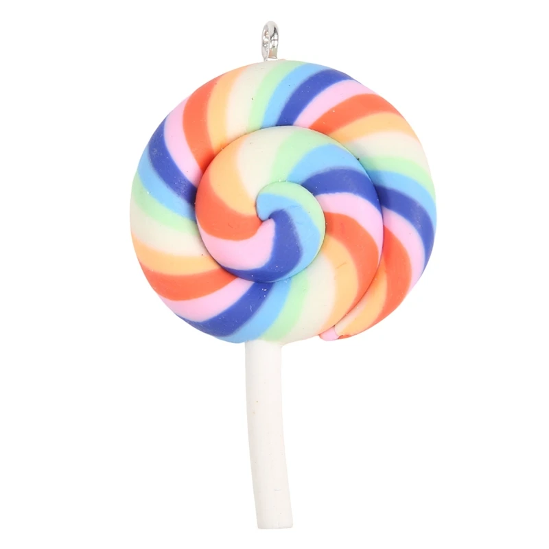 Colorful Lollipops Clay Pendant Candy Lollipop Charms For DIY Handmade Crafts (30 Pieces)