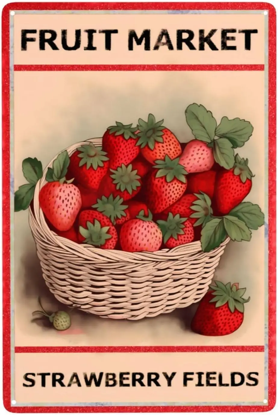 Home Office Marketing - Fruit Market Strawberry Fields Metal Tin
