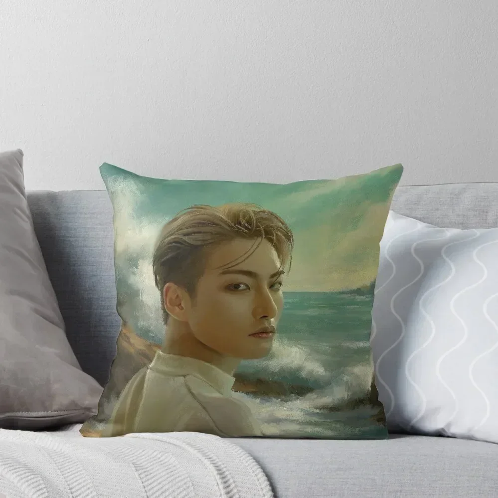 

ATEEZ's SEONGHWA 'Wave' Fan Art Throw Pillow Decorative Cover For Living Room Rectangular Cushion Cover bed pillows pillow
