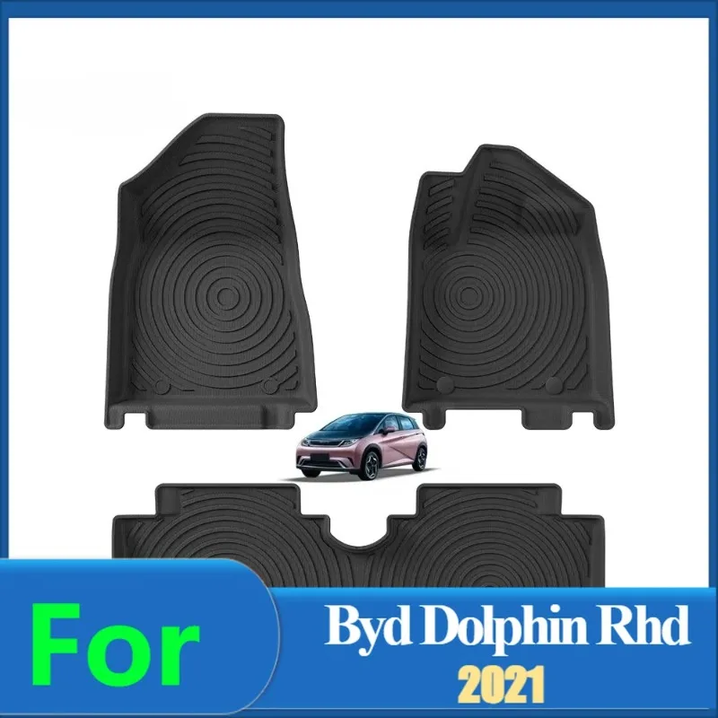 Waterproof TPE 3D Car Floor Mats for Byd Dolphin Rhd 2021，All-weather black luxury interior mats