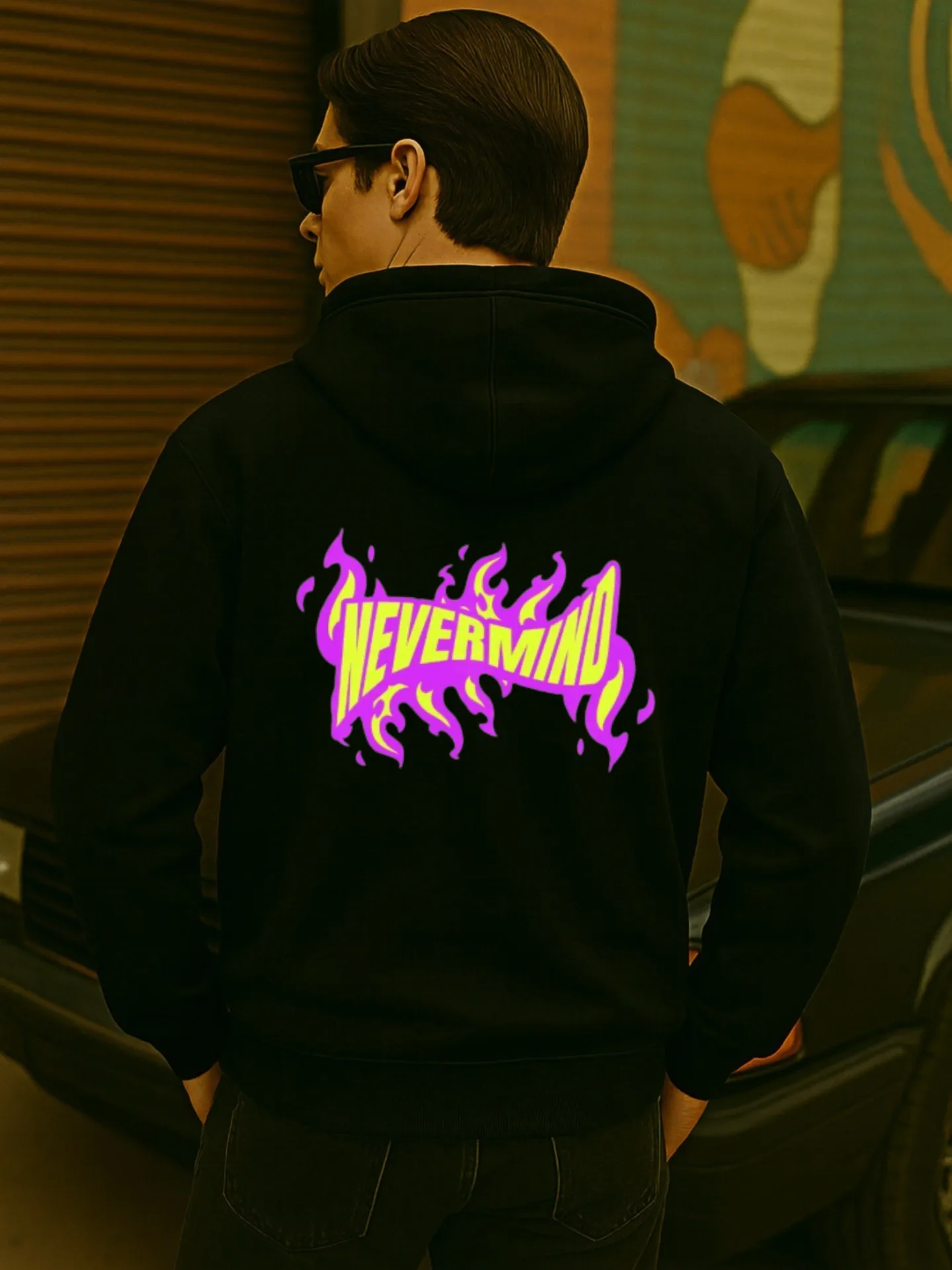 سويت شيرت بغطاء للرأس للرجال، Duck - طباعة كاجوال بقلنسوة مع طباعة حروف، قماش ناعم، للارتداء اليومي، للشباب #2