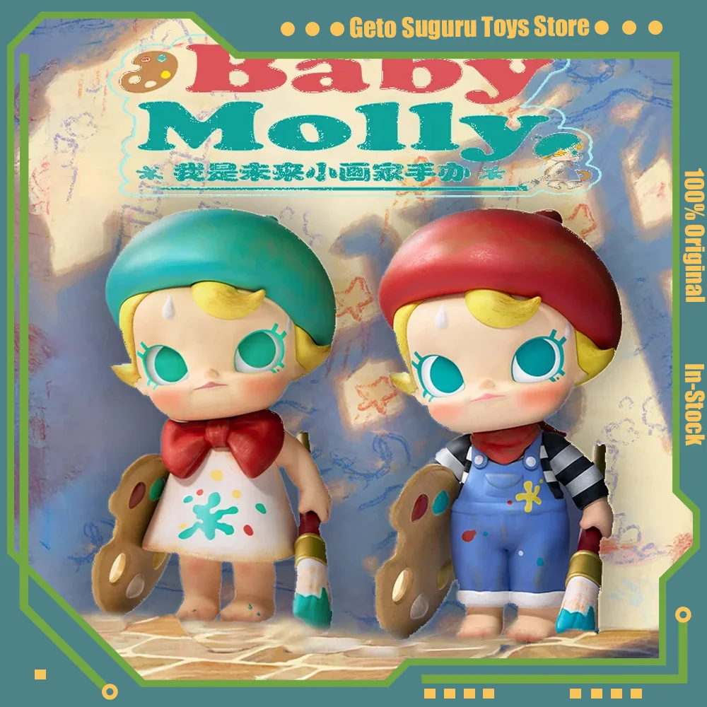 Molly Future Painter Series Action Figure, Anime Blind Box Model Toys, Poupées de collection, Ornements de chambre mignons, Cadeau authentique pour bébé, Nouveau