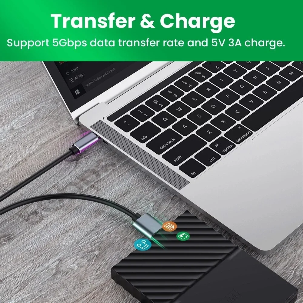 

USB C To Micro B Cable Adapter Connector 5Gbps Type C External Hard Disk Data Cord For MacBook Air Laptop PC SSD HDD Camera Wire
