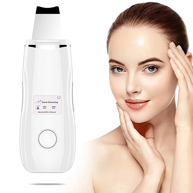 Hot Sale Face Massage Machine Skin Scrubber Facial Spatula Electric Dermabrasion Ultrasonic Ion Skin Scrubber