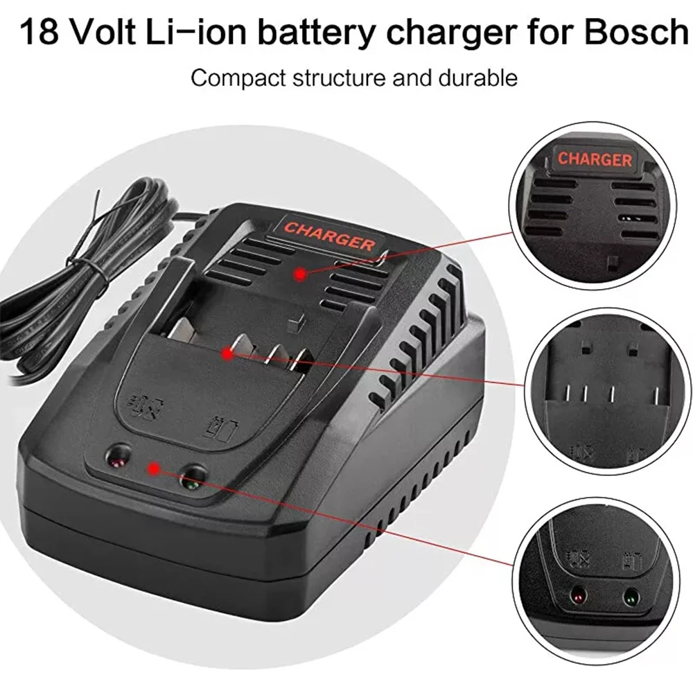 

Li-ion Battery Charger for Bosch 14.4V-18V Batteries BAT609 BAT609G BAT618 BAT618G BAT607 BAT607G Power Tool Battery Charger