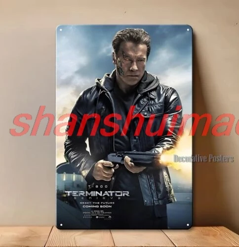 Terminator Genisys Arnold Schwarzenegger Movie Metal Poster Tin Sign -20x30cm sign