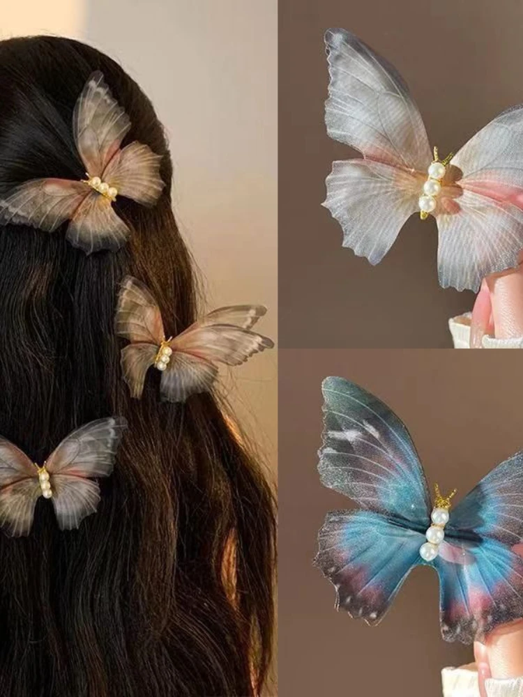 Pinces à cheveux rétro en dentelle papillon pour femmes, belles pinces à cheveux pastorales, nouveaux accessoires de luxe à la mode de rêve Premium