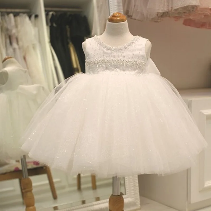 2023 Newest Girls Children Party Lush Princess Lace Tulle Dresses Toddler 1st Birthday Banquet Stylish Kids Sleeveless Gowns