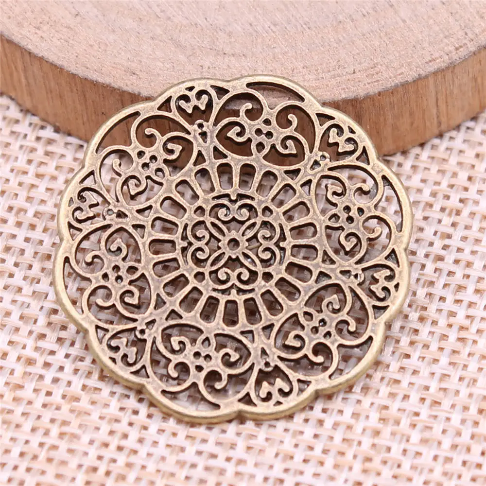 5pcs/lot Hollow Flower Pattern Charms For Jewelry Making Car Pendant