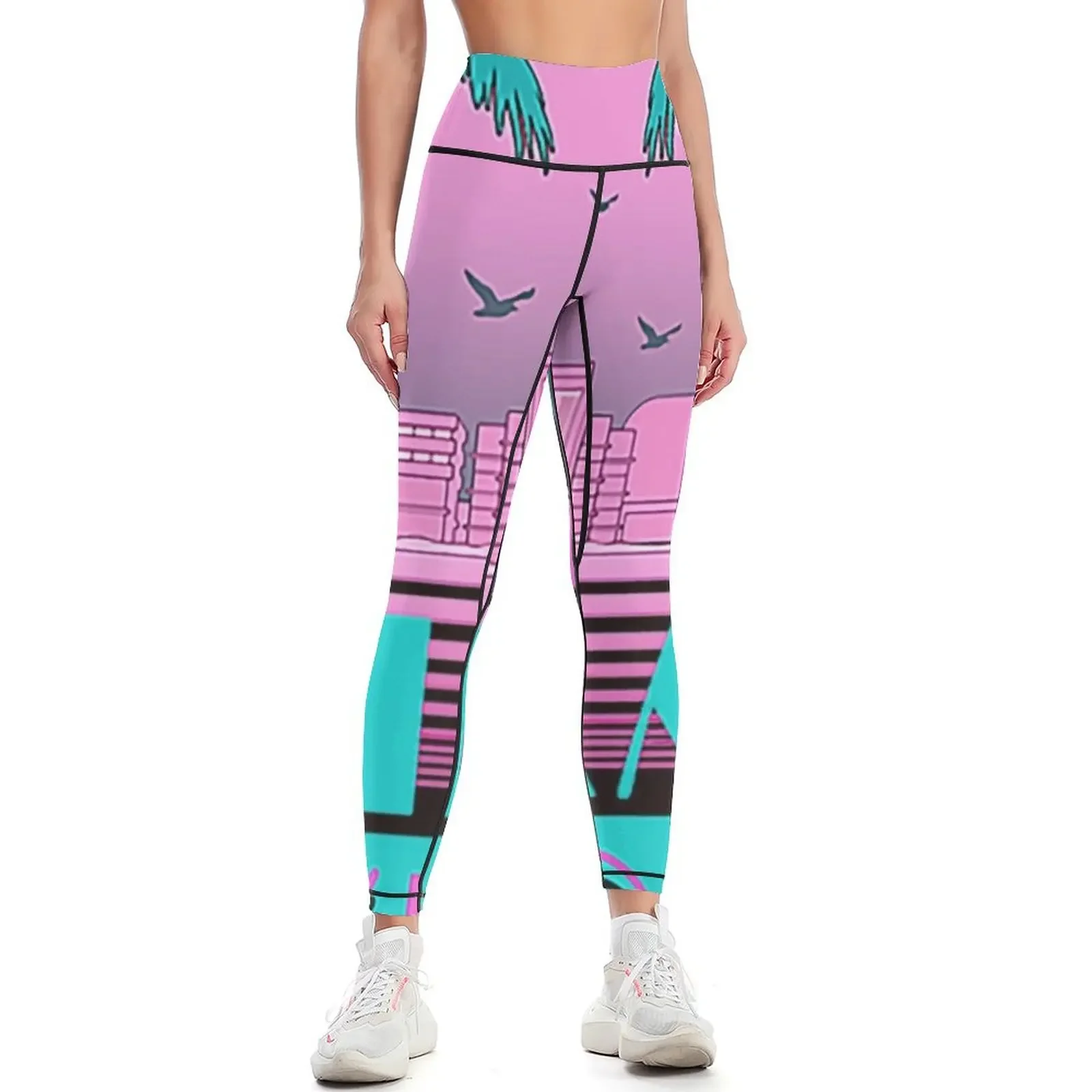 

Miami Vice Retro 80s Design Leggings Sports pants for active wear Fitness clothing Women's sports Womens Leggings