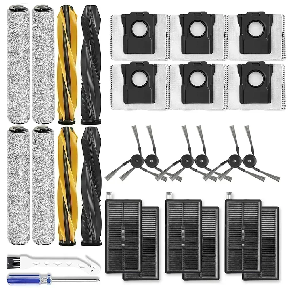 

4 Main Brushes + 4 Roller Wipes + 6 Filters + 6 Side Brushes + 6 Dust Bags + 1 Cleaning Brush For Dreame Aqua10 Ultra Vacuum