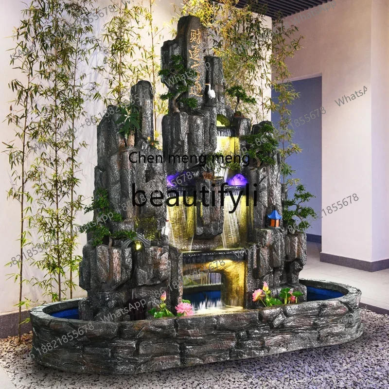 D178  Large rockery   waterfall to attract wealth, courtyard landscaping decoration terrace, floor-to-ceiling landscape ornament