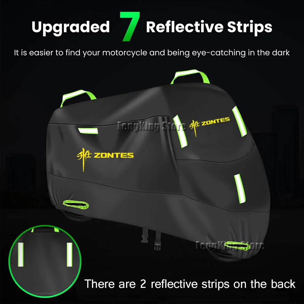 

Motorcycle Cover UV Protective Dustproof Snowproof Outdoors Rain Waterproof Cover For ZONTES 368G ADV G1-125