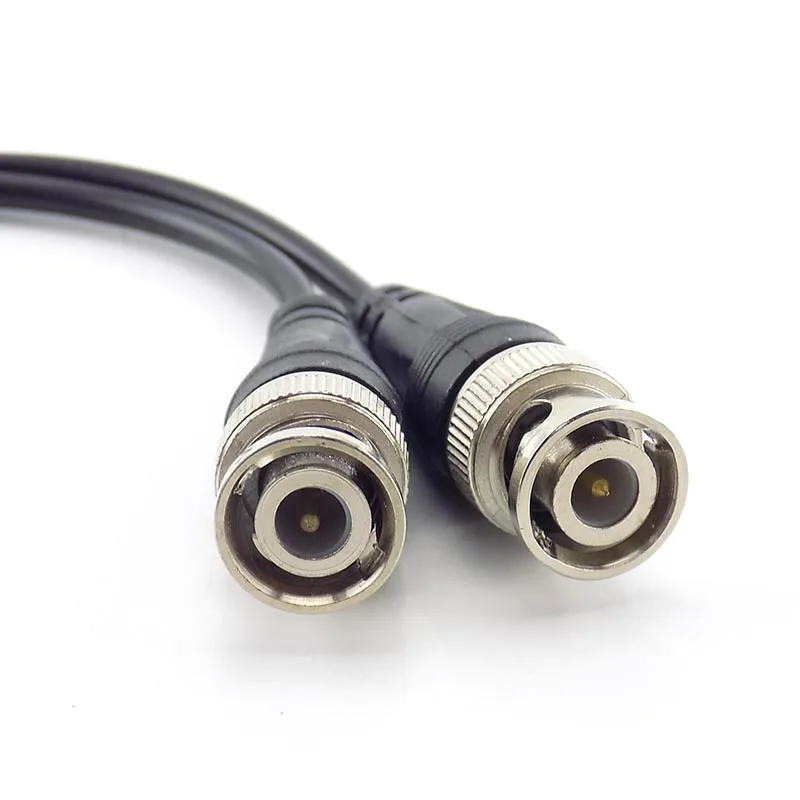 Connecteur mâle BNC vers adaptateur femelle DC, câble d'alimentation en queue de over, ligne de connecteurs BNC, fil pour caméra CCTV, système de sécurité, 2 pièces