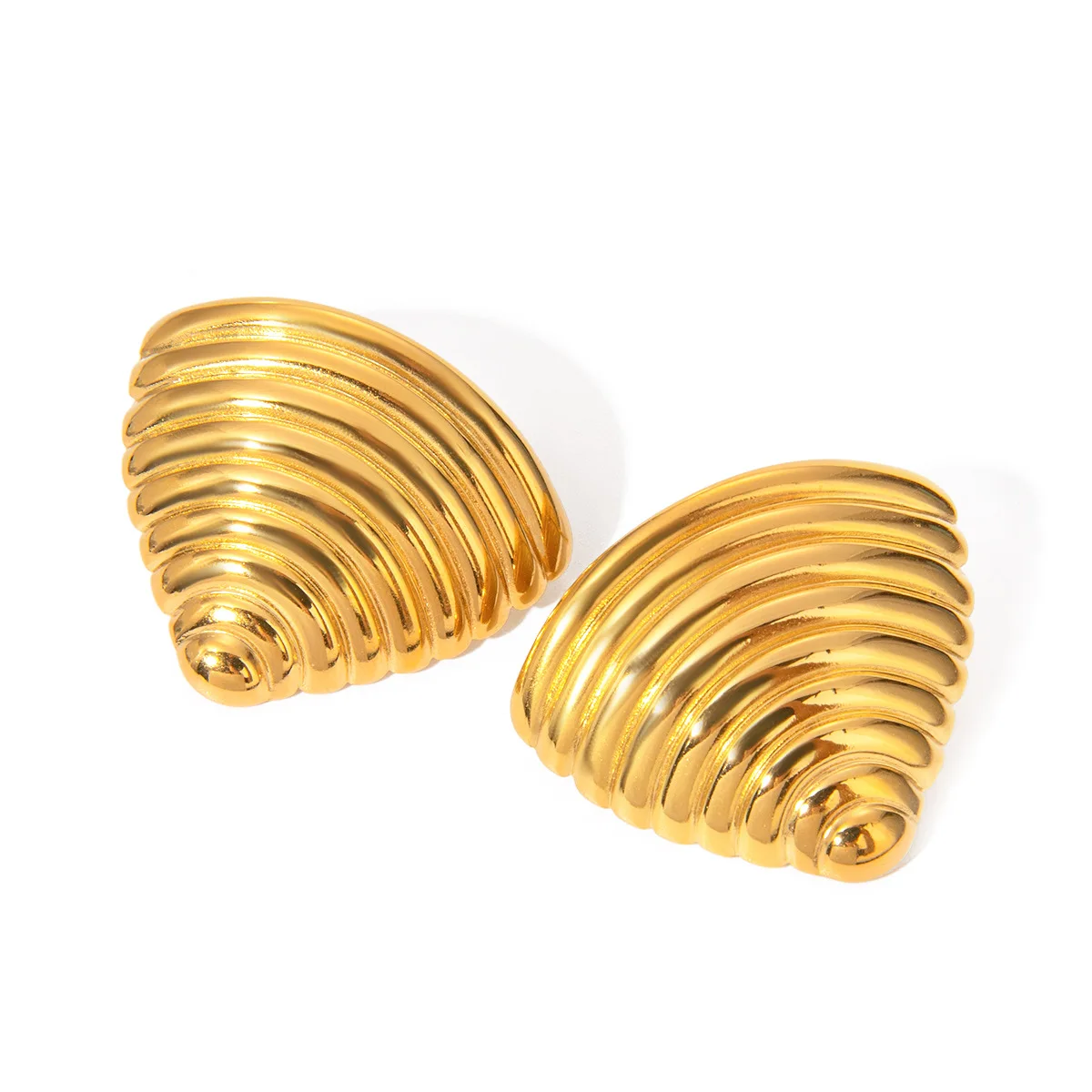 

Stainless Steel PVD 18K Gold Plated Tarnish Waterproof Triangle Stud Earrings For Woman Jewelry Wholesale INS