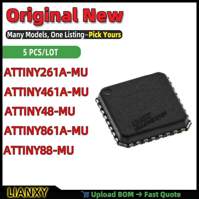 ATTINY48-MU ATTINY861A-MU ATTINY461A-MU ATTINY88-MU ATTINY261A-MU VFQFN-32 MICROCONTROLLER New Original