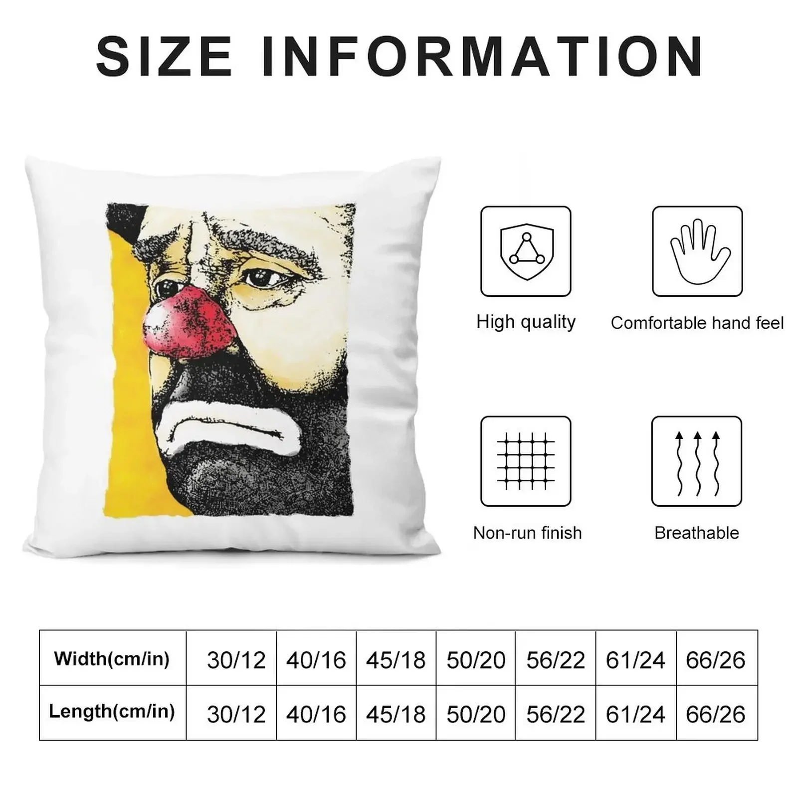 The Sad Clown Throw Pillow Rectangular Cushion Cover Elastic Cover For Sofa pillow