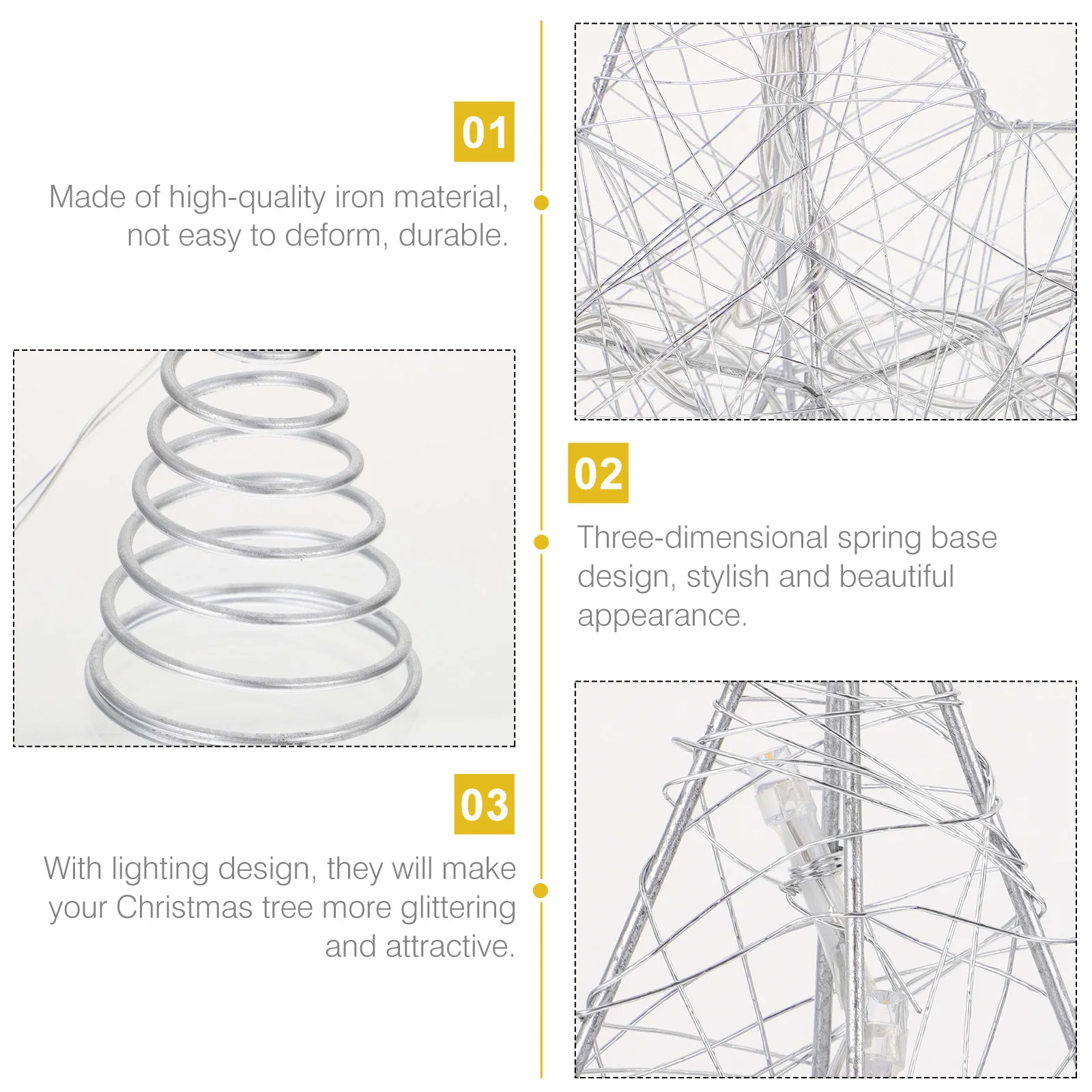 

1Pcs Luminous Christmas Star Adornment LED Illuminated Tree Topper Sparkling Holiday Decor for Christmas Party Home Decoration