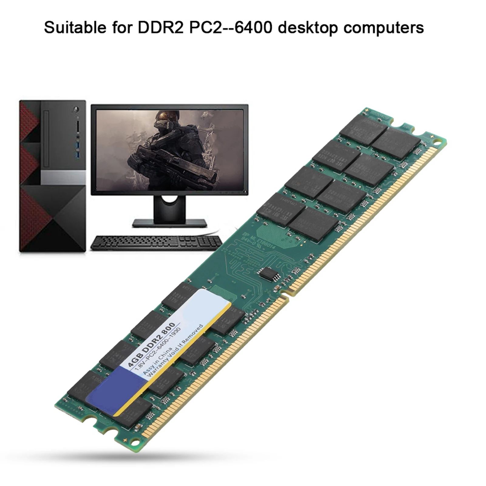 Xiede 800MHZ 4G 240pin RAM Memory Designed for DDR2 PC2-6400 Desktop Computer for AMD 1.8V