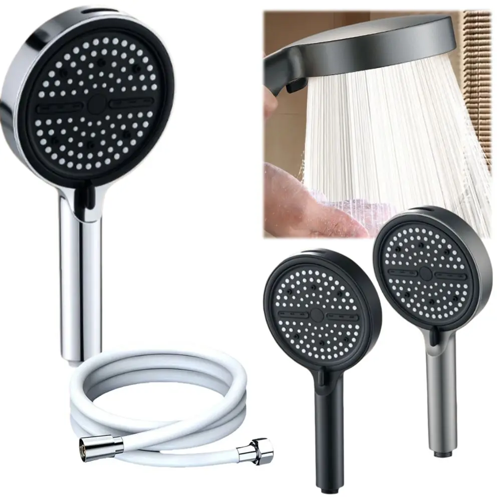 Big Panel Design Handheld Shower Head Extra-Wide Large Panel Pressure-Boosting Structure Rainfall Shower Head 7 Modes