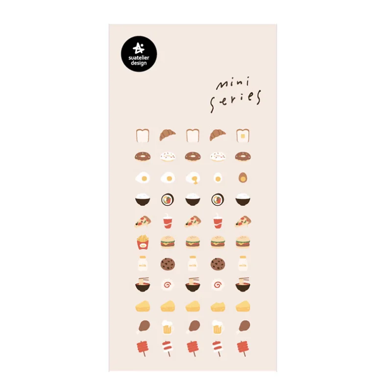 Korean Import Suatelier Mini Breakfast Fruit Milk Sushi Food Stickers Scrapbooking Diy Journaling Diary Stationery Sticker Gift