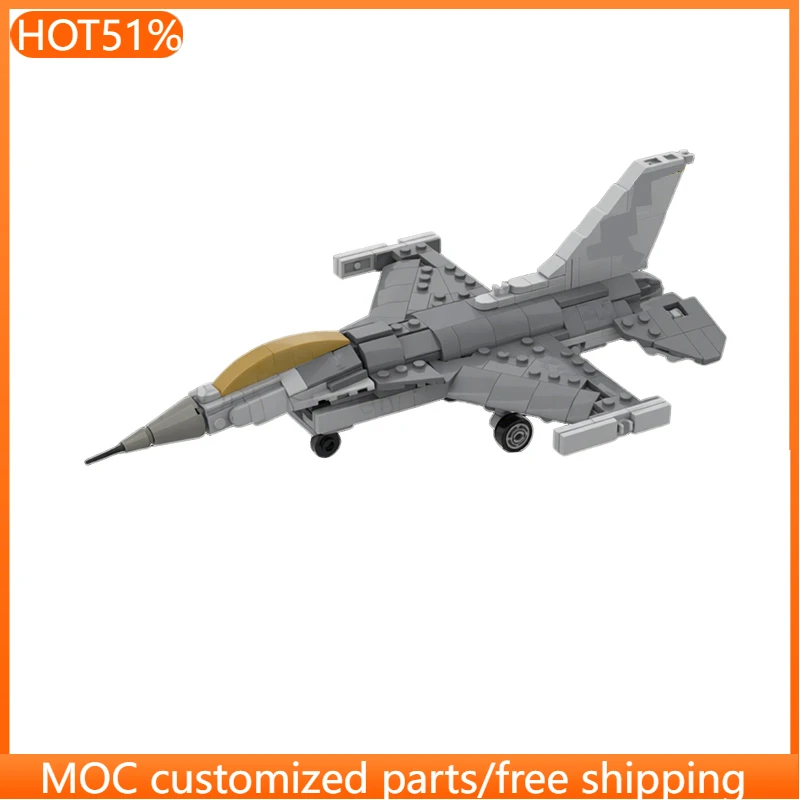 ชุดตัวต่อแบบโมดูลาร์ 431 ชิ้น รุ่นปรับแต่งได้ตามต้องการ General Dynamics Fighter MOC ของเล่นเด็ก DIY ของขวัญวันเกิด
