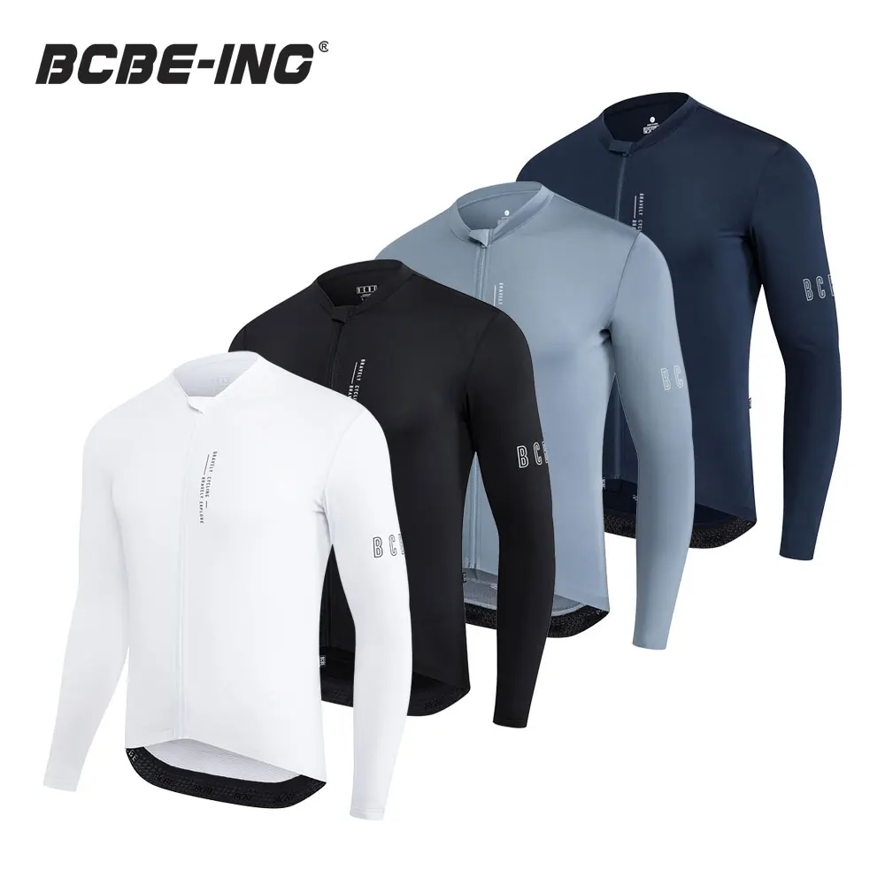 BCBE-ING Men Cycling Jersey Long Sleeve Pro Aero Fit Lightweight Bicycle Cholting MTB Road Bike Jersey Maillot Ciclismo Hombre