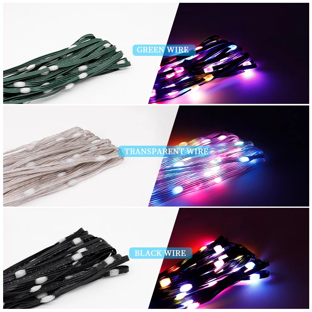 WS2812B RGB LED String DreamColor Christmas Birthday Light Individually Addressable 10Leds/m Flexible Cord Light Waterproof IP67