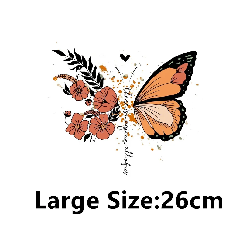 DIY Iron on Patch Butterfly Thermo Sticker Decals Heat Transfer on Clothes Iron on Hoodies Press Printing Accessories Applliques