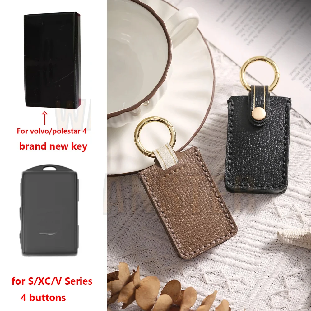 tui en cuir pour cl de voiture, housse pour Volvo EX30 EX90 S60 V60 S90 V90 Xc40 C40 Xc60 Xc90 pour Polestar 2 3 4 Polestar3 Polestar4